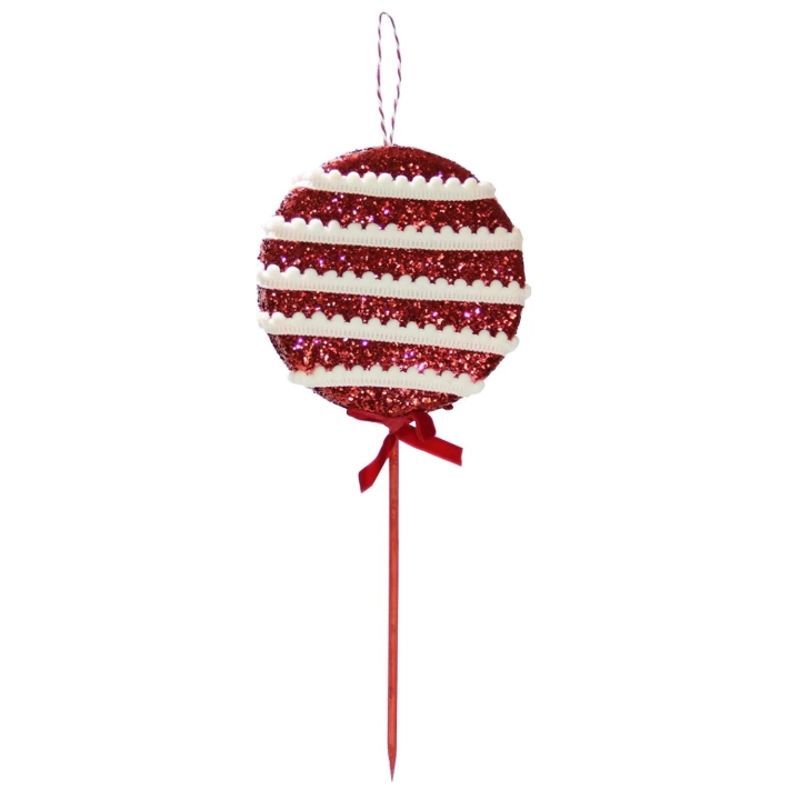 Yılbaşı Süsü Lolipop Kırmızı 31 cm