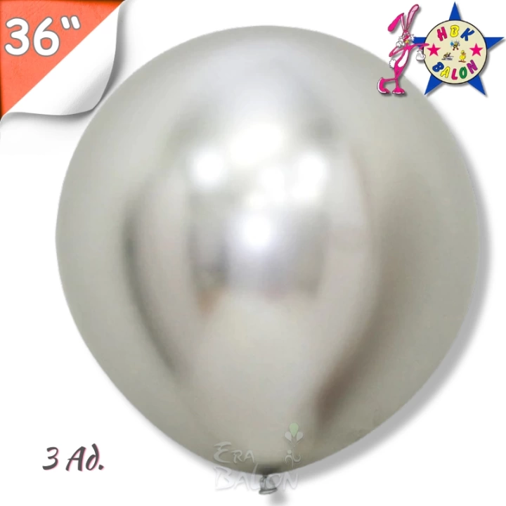 Krom 36 Hbk Balon Gümüş 3lü