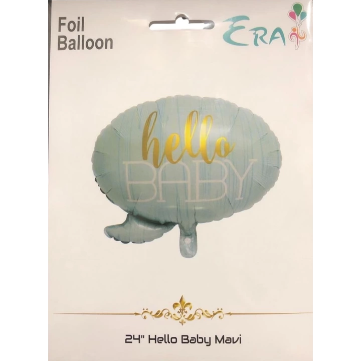 Folyo Balon Era Çin 24 Hello Baby Mavi