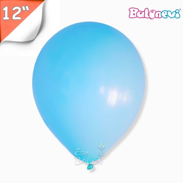 Pastel 12 Balon Balonevi Açık Mavi