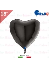 Folyo Balon Grabo 18 A. Kalp Siyah 10lu Paket