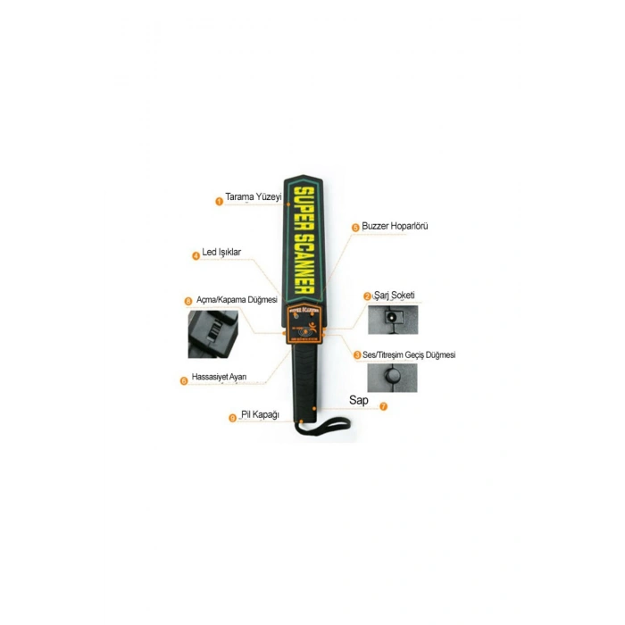 SUPER SCANNER EL TİPİ ÜST ARAMA DEDEKTÖRÜ(METAL)