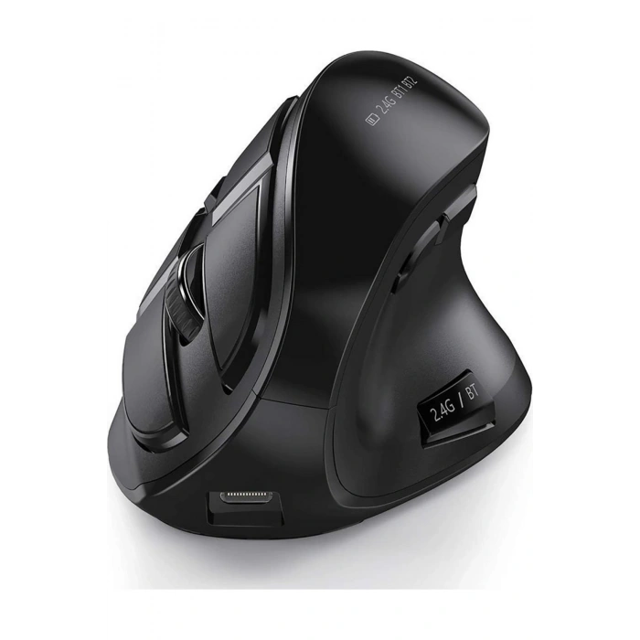Dikey Ergonomik Şarj Edilebilir Sessiz Mouse Bluetooth+2.4G Kablosuz