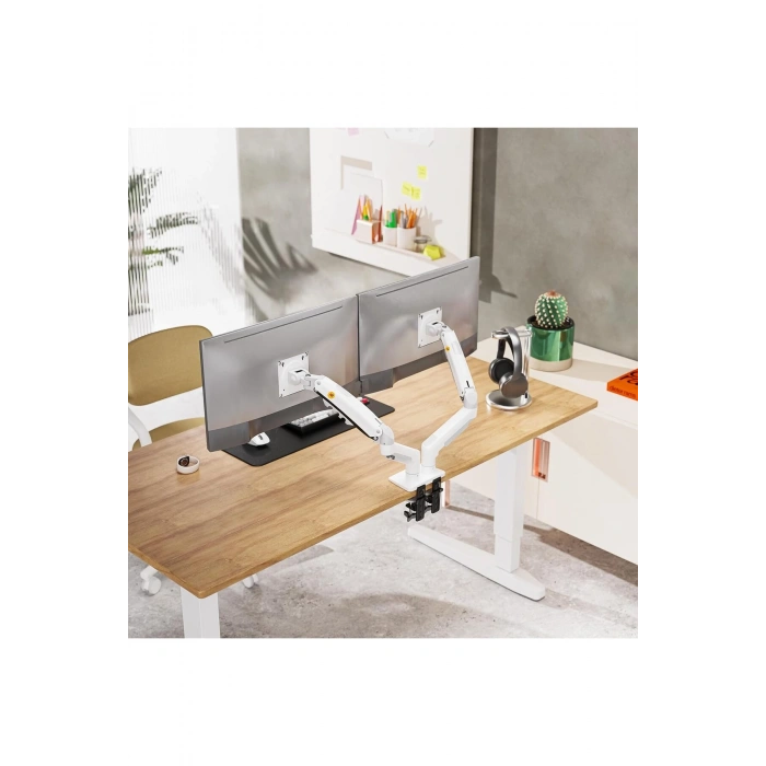 North Bayou NB F160 17-27 Çift Kol 2-9 kg Amortisörlü Monitör Standı (Beyaz)