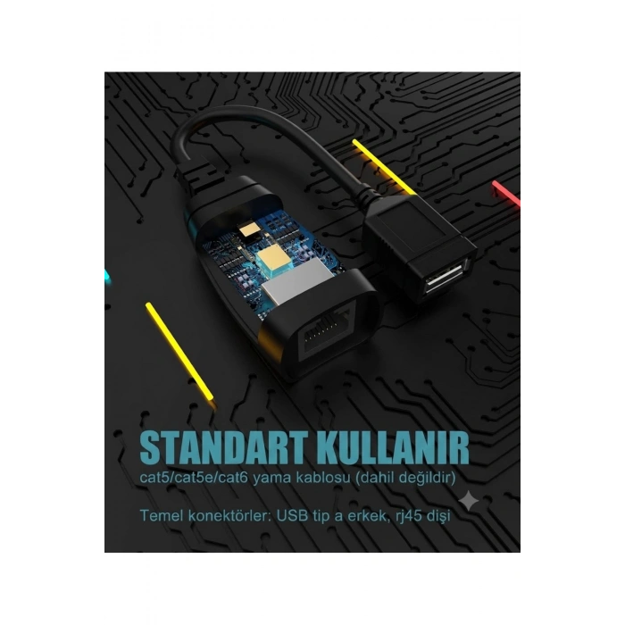 USB 2.0 to RJ45 CAT5 CAT6 Ethernet Uzatma Kablosu Adaptörü