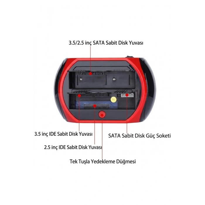 USB 2.0 Docking Combo 2.5 / 3.5 IDE SATA HDD Docking Station - Çoklu Kart Okuyucu ve USB Hub