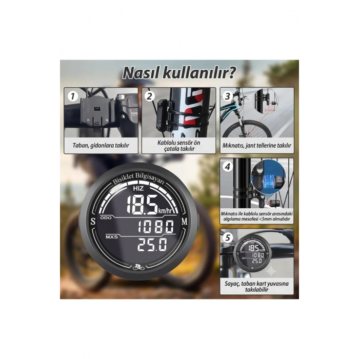Su Geçirmez Dijital Bisiklet Kilometre Saati – Geniş Ekran Hız ve Sürüş Takip Bilgisayarı