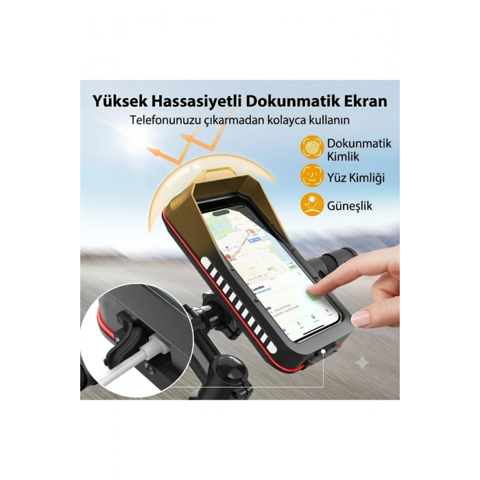 Su Geçirmez Motosiklet, Bisiklet ve Scooter Telefon Tutucu | 360° Döner Stand