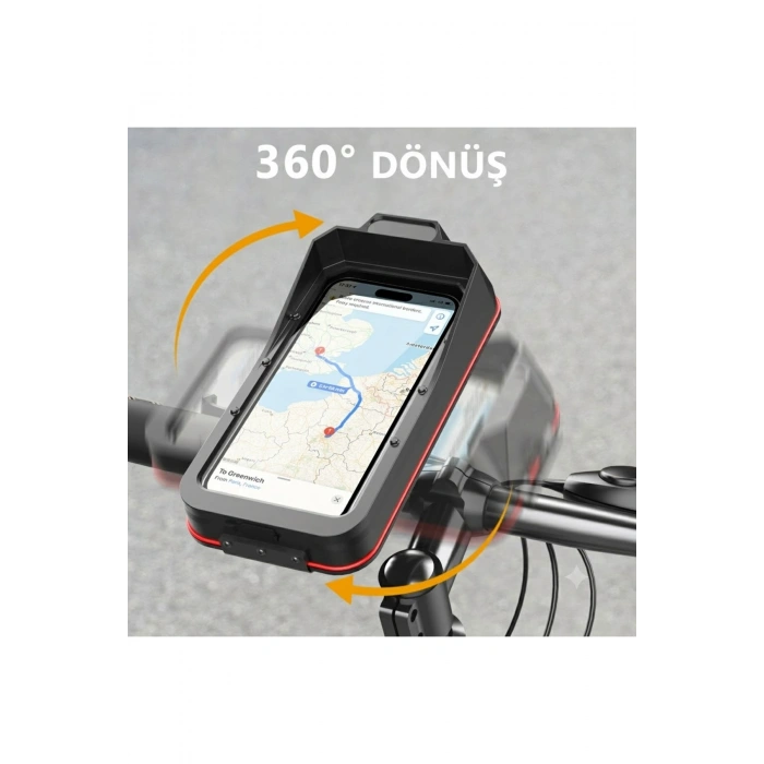 Su Geçirmez Motosiklet, Bisiklet ve Scooter Telefon Tutucu | 360° Döner Stand