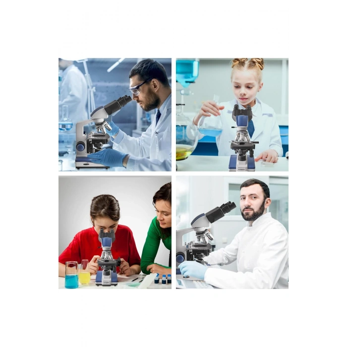 Profesyonel 2500x Hassas Odaklı Binoküler Biyolojik Laboratuvar Mikroskobu