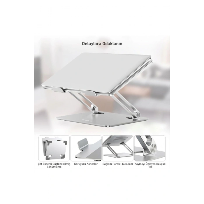 Full Alüminyum Ayarlanabilir Ergonomik Laptop Standı (10-17 İnç)