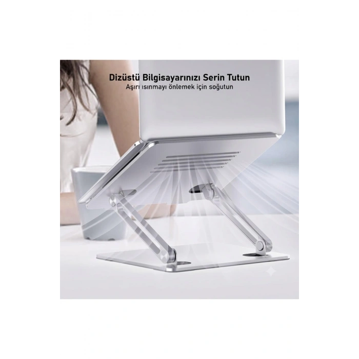 Full Alüminyum Ayarlanabilir Ergonomik Laptop Standı (10-17 İnç)