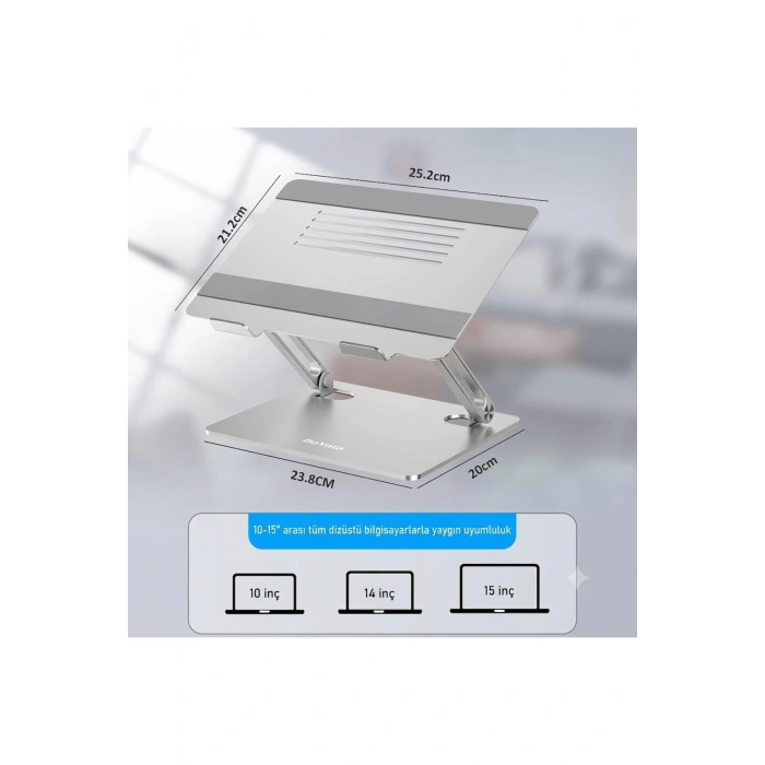 Full Alüminyum Ayarlanabilir Ergonomik Laptop Standı (10-17 İnç)