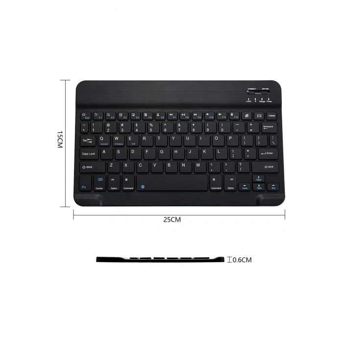 Mini Bluetooth Şarjlı ve Pilli Slim Rubber Kablosuz Klavye