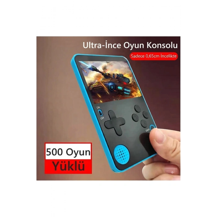 Retro Klasik 500 Oyunlu 2.4 inç Renkli LCD Ekran 6.5 mm Slim Taşınabilir El Atarisi