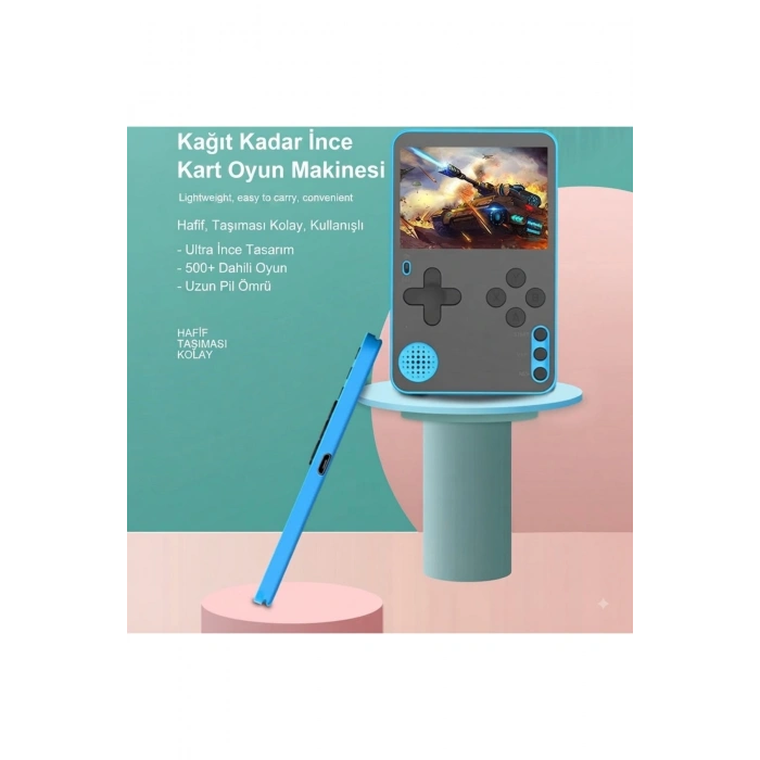 Retro Klasik 500 Oyunlu 2.4 inç Renkli LCD Ekran 6.5 mm Slim Taşınabilir El Atarisi