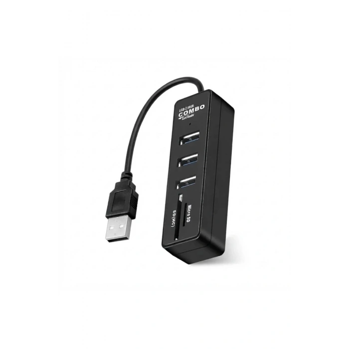 Combo 3 Port USB 2.0 Hub + TF / SD Kart Okuyucu