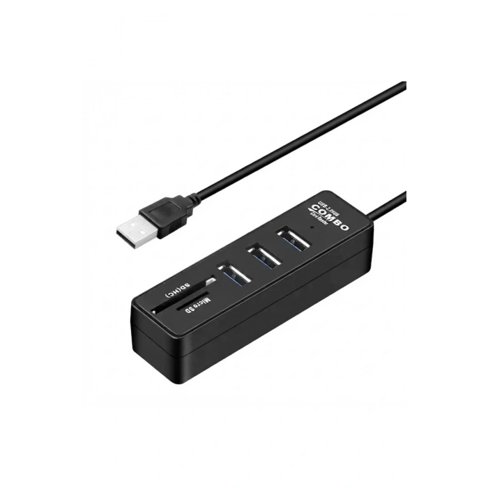 Combo 3 Port USB 2.0 Hub + TF / SD Kart Okuyucu