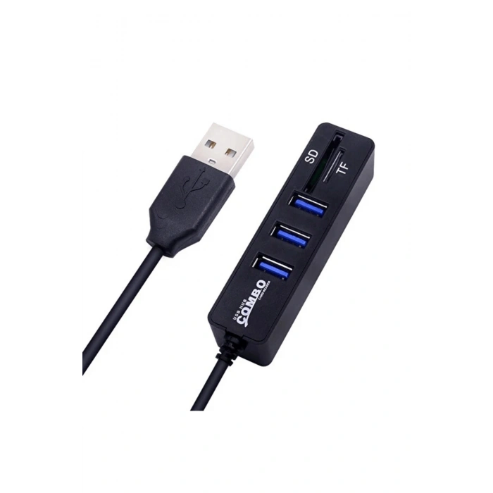 Combo 3 Port USB 2.0 Hub + TF / SD Kart Okuyucu