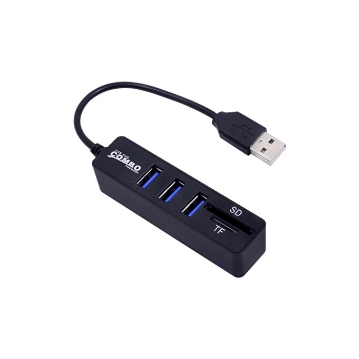 Combo 3 Port USB 2.0 Hub + TF / SD Kart Okuyucu