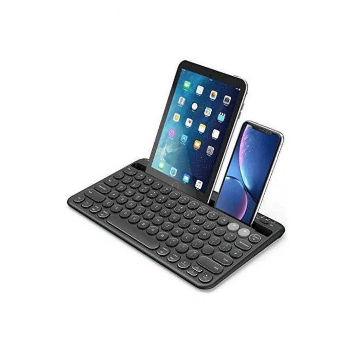 Retro Tasarım Şarjlı Kablosuz Bluetooth Klavye 78 Tuşlu Mini Boy İngilizce