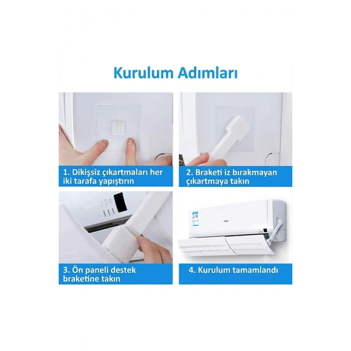 Evrensel Ayarlanabilir Klima Rüzgar Yönlendirici (56-100 cm / Matkap Gerektirmez)