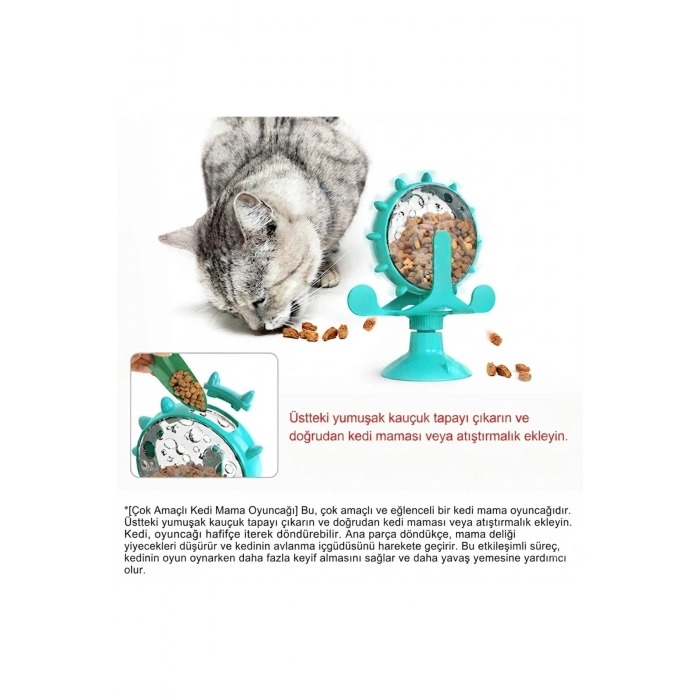 Akıllı Kedi Oyuncağı & Yavaş Besleme Özellikli İnteraktif Zeka Geliştirici Mama Dağıtıcı
