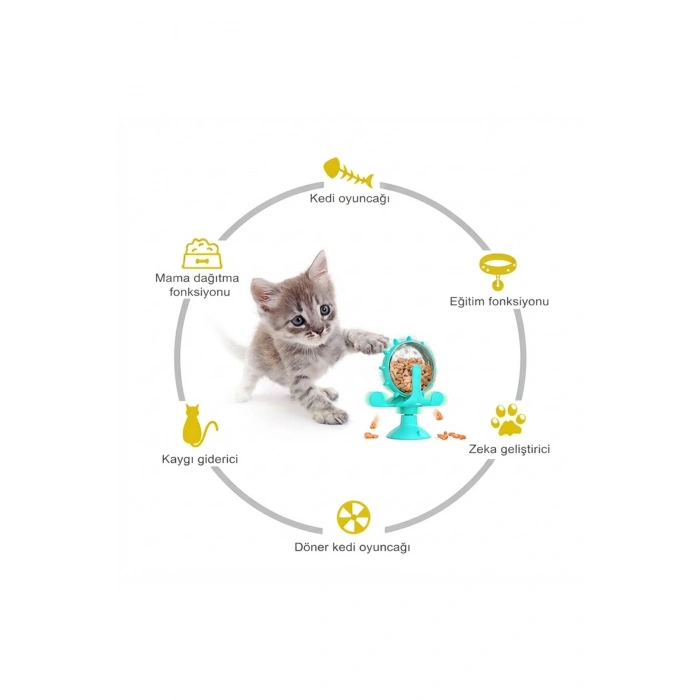 Akıllı Kedi Oyuncağı & Yavaş Besleme Özellikli İnteraktif Zeka Geliştirici Mama Dağıtıcı