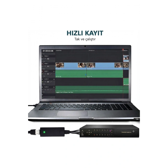 4 Kanal USB EasyCap Video DVR Yakalama ve Kayıt Kartı (RCA / BNC Uyumlu)