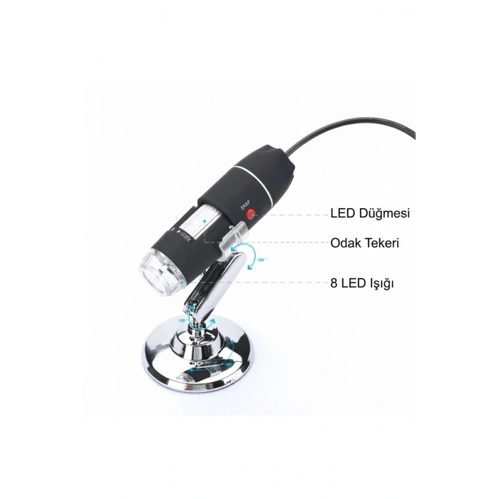 1600X 2MP USB Dijital Mikroskop Endoskop Kamera