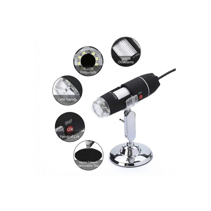 1600X 2MP USB Dijital Mikroskop Endoskop Kamera