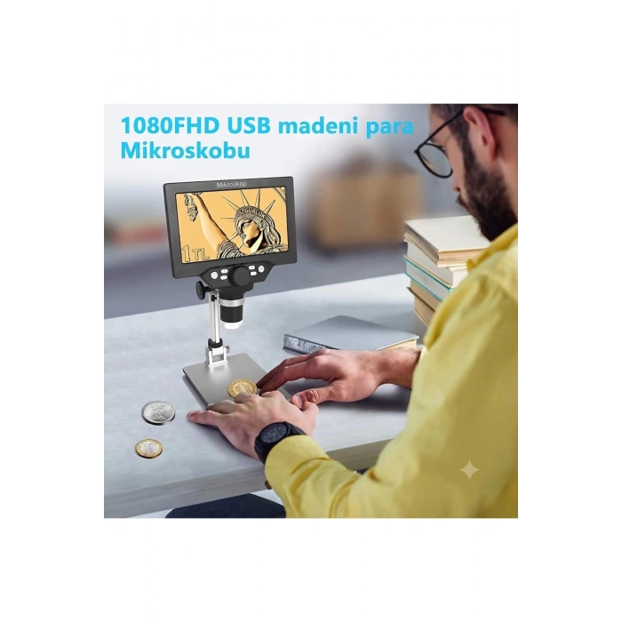 1000x Dijital 1080p 4.3 İnç LCD Ekranlı USB HD Mikroskop