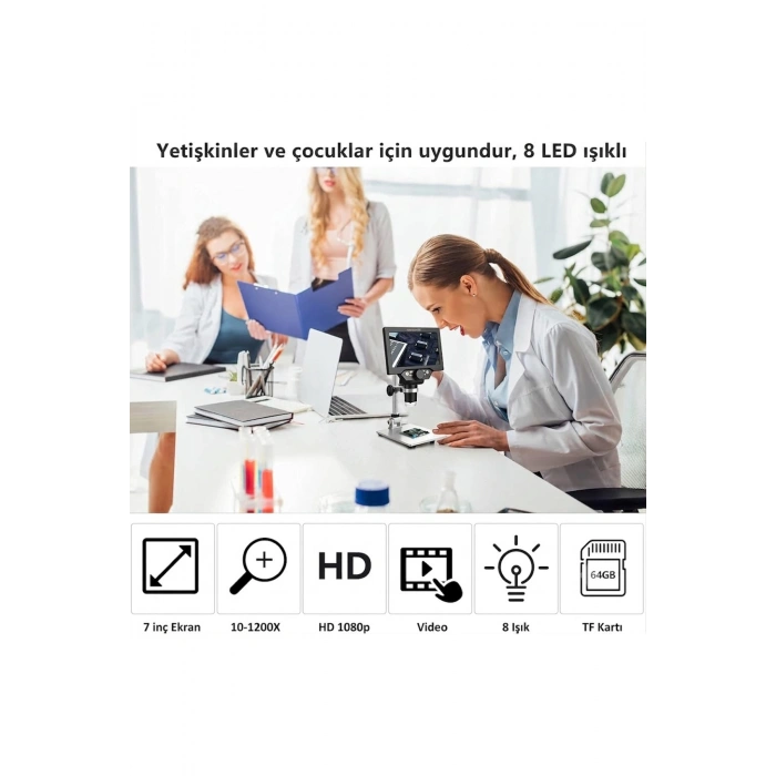 1000x Dijital 1080p 4.3 İnç LCD Ekranlı USB HD Mikroskop