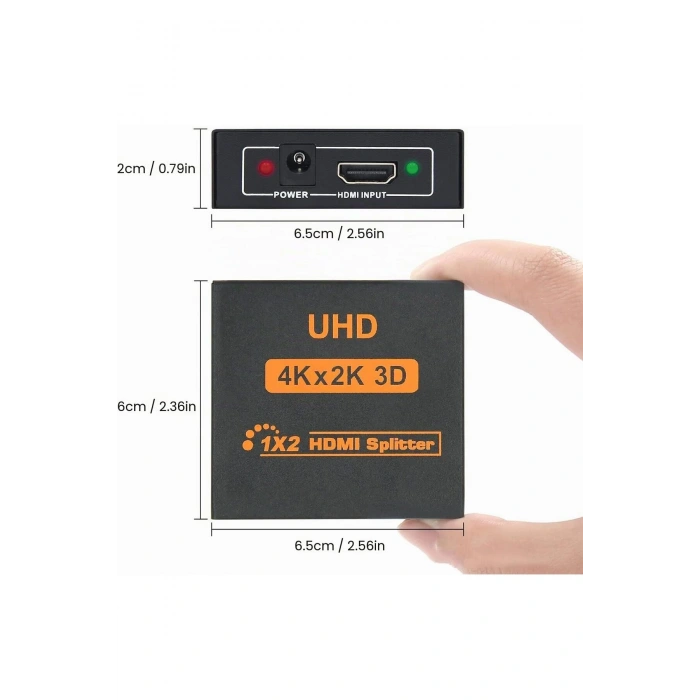 4K Ultra HD 3D 2 Port HDMI Splitter Çoğaltıcı (1 Giriş 2 Çıkış)