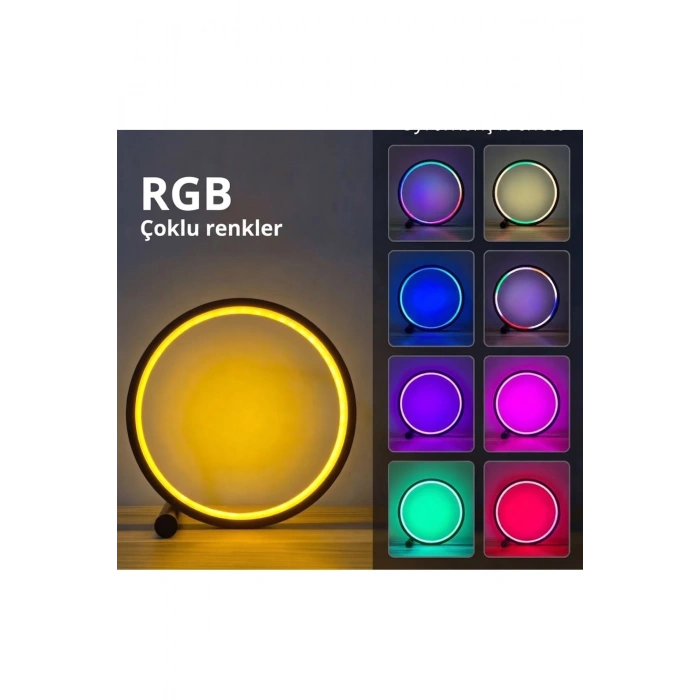 10 İnç Akıllı RGB Müzik Ritimli Gece Lambası – 25 cm Alüminyum Halka LED Masa Lambası