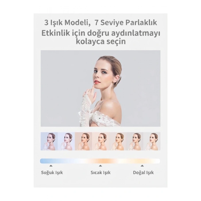 HyMark Canlı Yayın Braketi Çok Fonksiyonlu LED Işıklı 360 Derece Kumandalı Selfie Telefon Standı