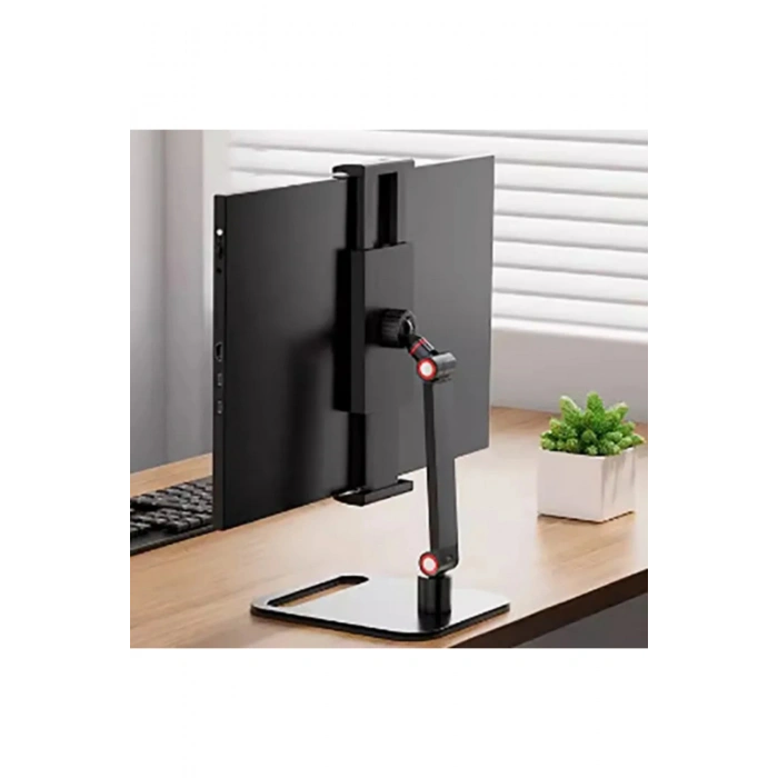 Monitör Tablet iPad Telefon Tutucu 12-16 İnç Universal Metal 360° Derece Döner Stand