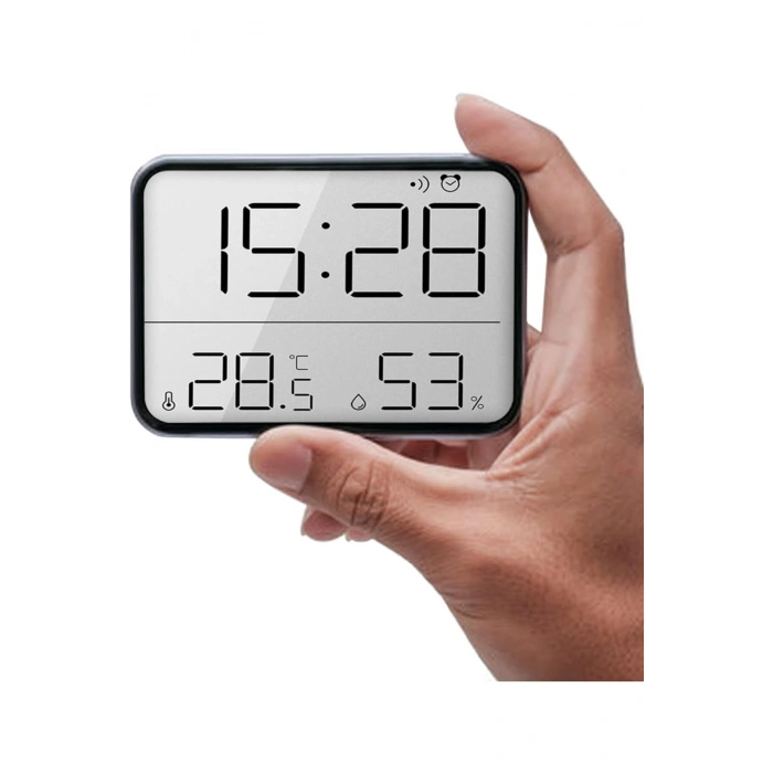 Mıknatıslı LCD Dijital Termometre, Higrometre & Alarm Saat (9x7 cm)
