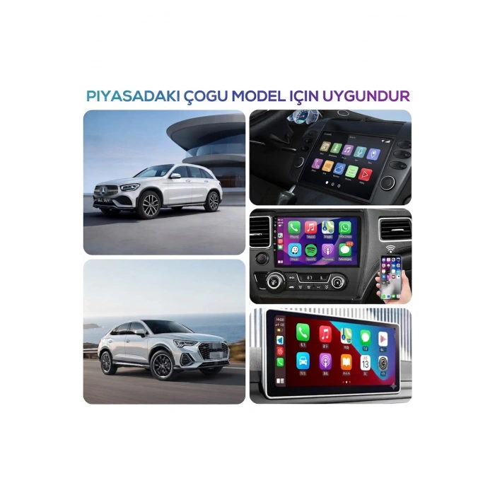 2si 1 Arada Kablosuz CarPlay & Android Auto Mini USB Adaptör (Type-C OTG Destekli Dönüştürücü)