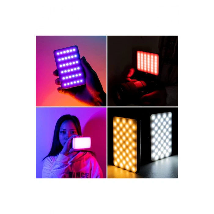 HyMark RGB-CL120 LED Video Fotoğraf Dolgu Işığı 9000K LCD Ekran 20 Efekt DSLR Vlog Canlı Yayın Işığı