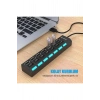 7 Port USB Hub Çoğaltıcı - Işıklı ve AçmaKapama Anahtarlı Çoklu USB 2.0 Adaptör (Tak&Çalıştır)