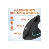 2.4G Dikey Ergonomik Kablosuz Optik Mouse - 800/1200/1600 DPI - Siyah