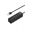 Combo 3 Port USB 2.0 Hub + TF / SD Kart Okuyucu