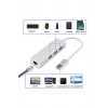 Alüminyum Type-A USB 3.0 Hub Çoklayıcı + RJ45 LAN Ethernet Dönüştürücü Adaptör