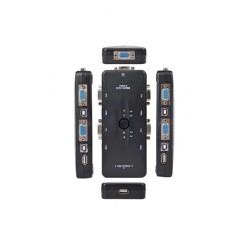 4 Port USB KVM Switch - 4 PC Tek Monitör ve Klavye/Fare Kontrol Cihazı