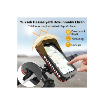 Su Geçirmez Motosiklet, Bisiklet ve Scooter Telefon Tutucu | 360° Döner Stand
