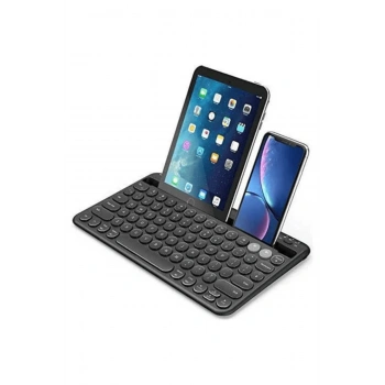 Retro Tasarım Şarjlı Kablosuz Bluetooth Klavye 78 Tuşlu Mini Boy İngilizce