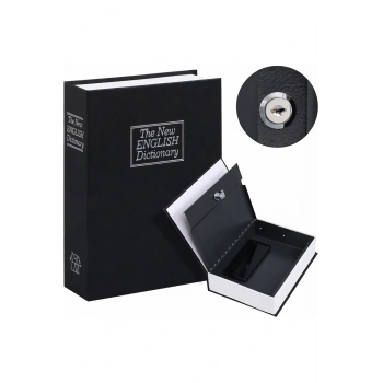 Sözlük Görünümlü Mini Kasa – 11.5 cm Kitap Şeklinde Gizli Para ve Ziynet Kasası (Kilitli / Lacivert)