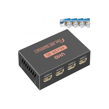 4K Ultra HD 3D 4 Port HDMI Splitter Çoğaltıcı (1 Giriş 4 Çıkış)