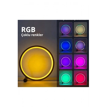 10 İnç Akıllı RGB Müzik Ritimli Gece Lambası – 25 cm Alüminyum Halka LED Masa Lambası